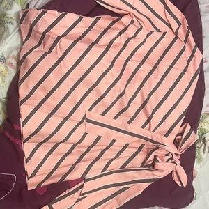 Umeko striped blouse peek-a-boo shoulder
